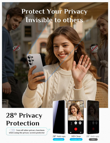 MAGIC_JOHN_for_Samsung_Galaxy_S26_Ultra_Privacy_Screen_Protector_6.9inch,_28°Anti_Spy,_Fast_Easy_Installation,_Tempered_Glass,_Fingerprint_Unlock,_Bubble_Free,_Anti-Scratch,_2_PACK
