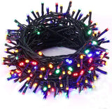 FULLBELL Black and White Christmas Decorations, Black Christmas Lights 33ft 100 LED with Memory Function, 8 Modes Gothic String Lights for Tree, Goth Home, Indoor Outdoor