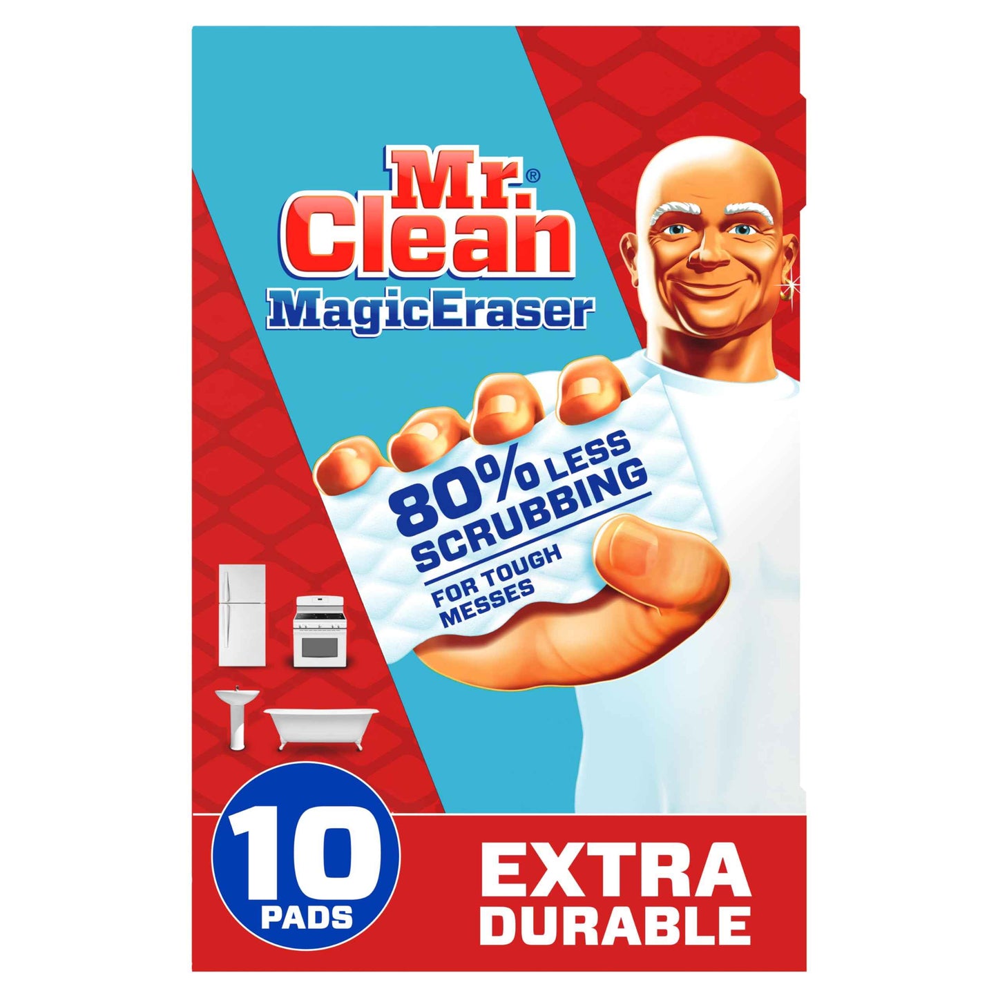 Mr. Clean Magic Eraser Sponge, All Purpose Cleaner, Cleaning Scrubber, Wall, Sneaker, Kitchen, Bathroom, Shower Cleaner, Cleaning Supplies, Melamine Sponge, Cleaning Pads, Extra Durable