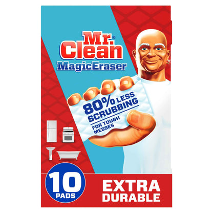 Mr. Clean Magic Eraser Sponge, All Purpose Cleaner, Cleaning Scrubber, Wall, Sneaker, Kitchen, Bathroom, Shower Cleaner, Cleaning Supplies, Melamine Sponge, Cleaning Pads, Extra Durable