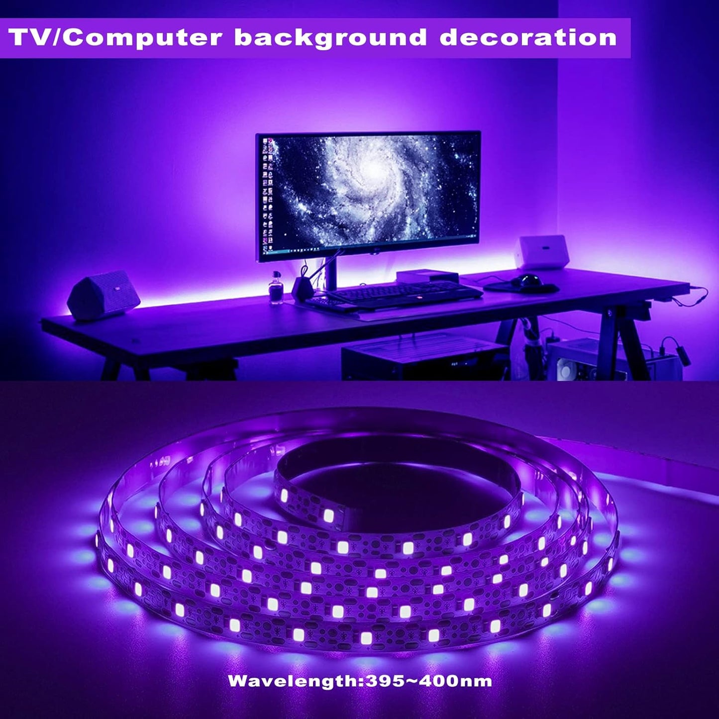 6.6ft_Black_Light_LED_Strips,_120_Lamp_Beads,_USB_Cable_1.5m_LED_Black_Light_Strip_Kit,_DC5V_10W_Flexible_Blacklight_strip_lights,_Non-Waterproof_UV_Light_Strip_for_Indoor,_TV_Decor,_Party,_Halloween