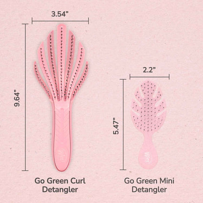 Wet Brush Go Green Curl Detangler Hair Brush, Pale Pink, Ultra-Soft IntelliFlex Detangling Bristles Glide Through Tangles with Ease, Great For Curls, No Split Ends & Pain-Free for Wet or Dry Hair