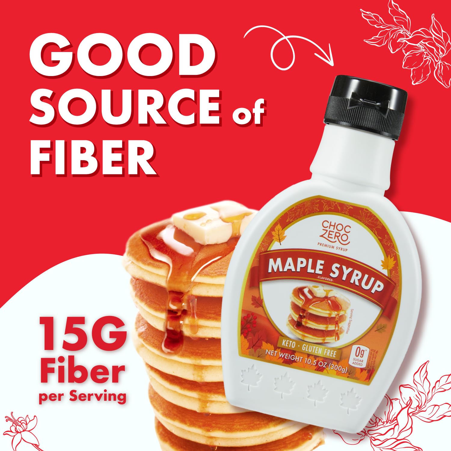 ChocZero_Maple_Syrup,_Sugar_Free,_Low_Carb,_Sugar_Alcohol_Free,_Gluten_Free,_No_Preservatives,_Non-GMO_Dessert_and_Breakfast_Topping_Syrup,_10.5oz_(Pack_of_1)