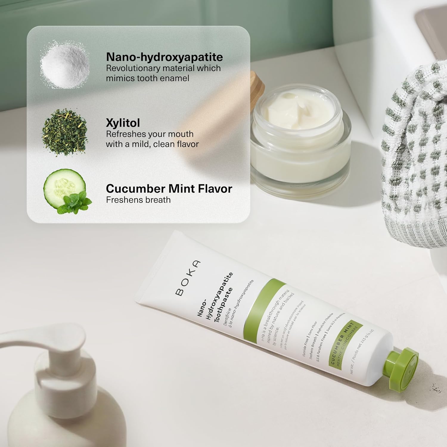 Boka_Fluoride_Free_Toothpaste,_Nano_Hydroxyapatite_Toothpaste,_Appropriate_for_Sensitive_Teeth_-_for_Adult,_Kids_Oral_Care_-_Cucumber_Mint_Flavor,_4_Fl_Oz_1Pk