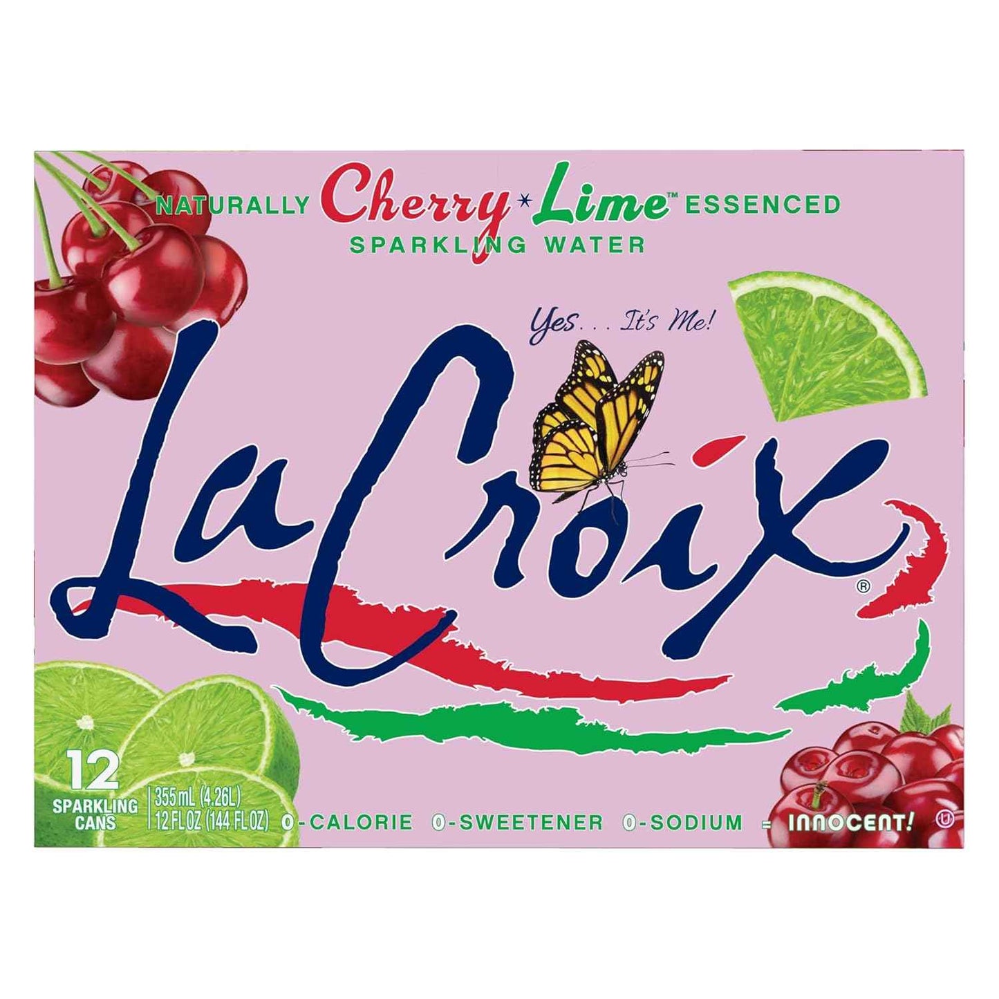 La Croix Water Sparkling Cherry Lime, 12 Fl Oz, 12 Pack