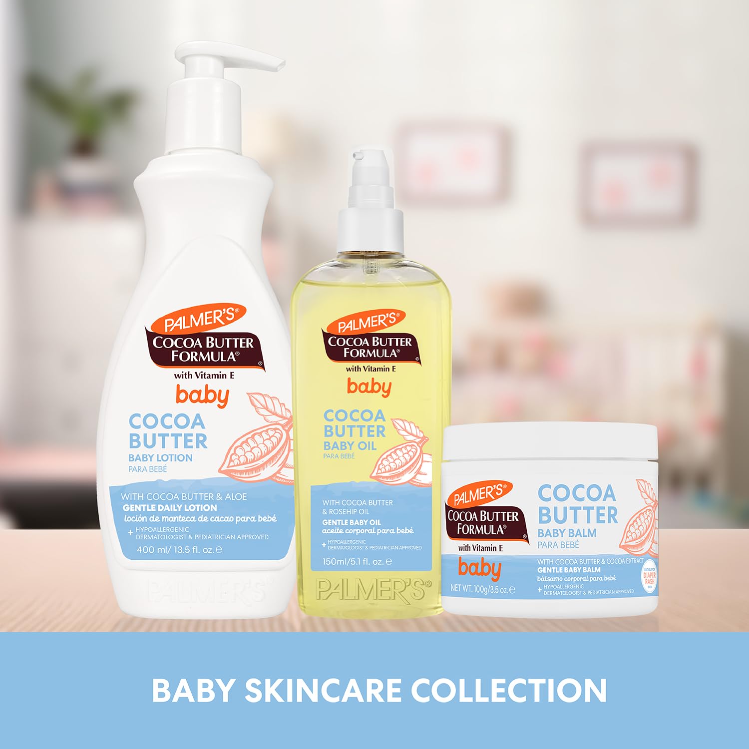 Palmer's_Baby_Lotion,_Cocoa_Butter_Formula_Body_Lotion,_13.5_Fl_Oz,_Gentle_Baby_Moisturizer_for_Delicate_Skin_with_Vitamin_E_&_Aloe,_Hypoallergenic,_48Hr_Moisture,_Dermatologist_Tested_Baby_Essentials