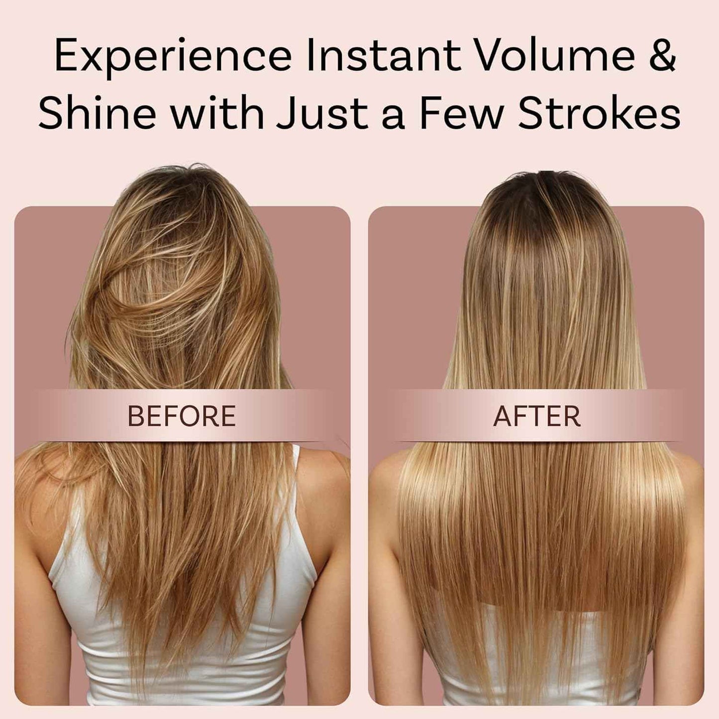 Lily England Vented Hair Brush for Blow Drying - Easy Detangling Hairbrush for Women for Fine, Thick, Curly Hair with Non-Slip Gel Handle - Static Free Vent Hair Brushes for Faster Drying, Rose Gold