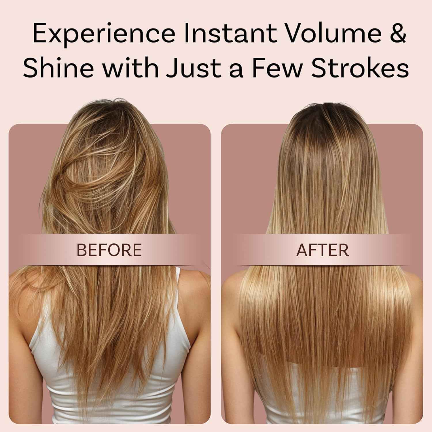 Lily England Vented Hair Brush for Blow Drying - Easy Detangling Hairbrush for Women for Fine, Thick, Curly Hair with Non-Slip Gel Handle - Static Free Vent Hair Brushes for Faster Drying, Rose Gold