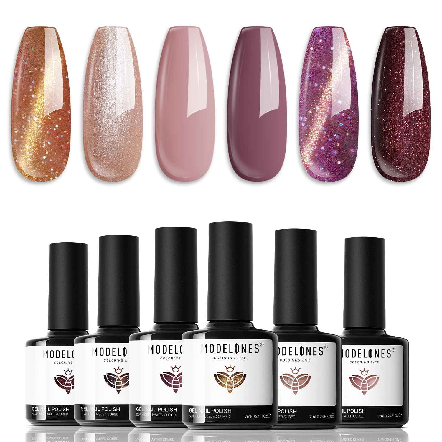 modelones Cat Eye Magnet Set, Heart French Cateye Gel Polish Nail Tools Kit Dual-Head 3 IN One Magnets Pen Heart Round Square Flower Glassy Moon Multi Effect Nail Art Designs Home DIY Salon Use