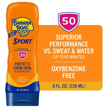 Banana Boat Sport Ultra Sunscreen Lotion | Banana Boat Sunscreen, Oxybenzone Free, Sunblock, Water Resistant