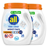 all Laundry Detergent Pacs, Mighty Pacs with OXI Stain Removers and Whiteners, Free Clear, Unscented and Dye Free