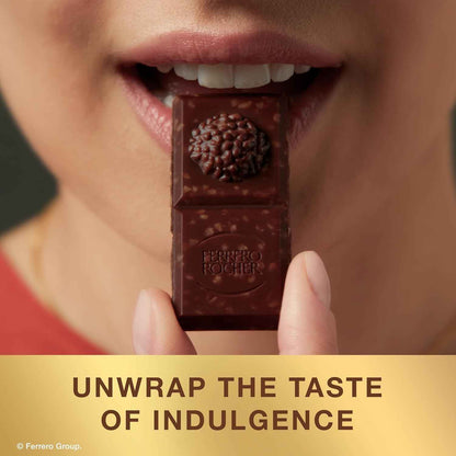 Ferrero Rocher premium chocolate bar, Dark chocolate bar, Hazelnuts and Cocoa Filling, Perfect Self Treat, 3.1 oz Each