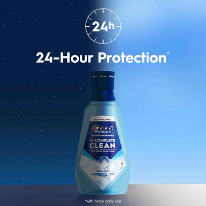 Crest Mouthwash Pro Health Complete Clean, CPC (cetylpyridinium chloride) Antigingivitis/Antiplaque, Alcohol Free, Clean Mint