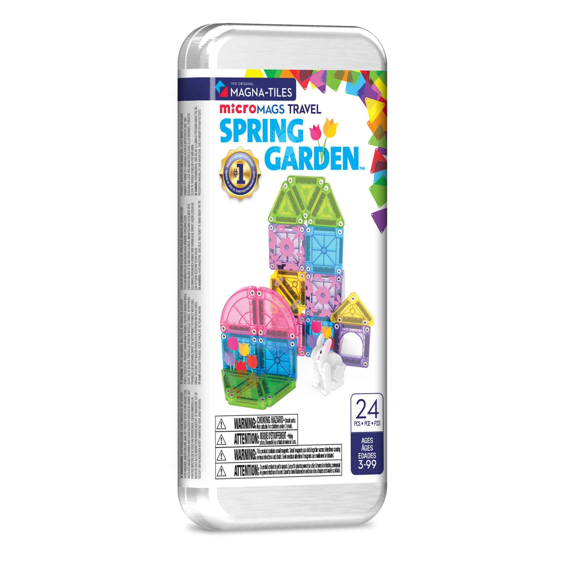 Magna-Tiles microMAGS 26-Piece Travel Magnetic Construction Set – Bold Colors, The Magnetic Building Brand