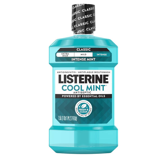 Listerine_Cool_Mint_Intense_Antiseptic_Mouthwash,_Daily_Oral_Rinse_Kills_99.9%_of_Germs_that_Cause_Bad_Breath,_Plaque_and_Gingivitis._For_a_Fresh,_Clean_Mouth,_Intense_Mint_Flavor,_1.5_L