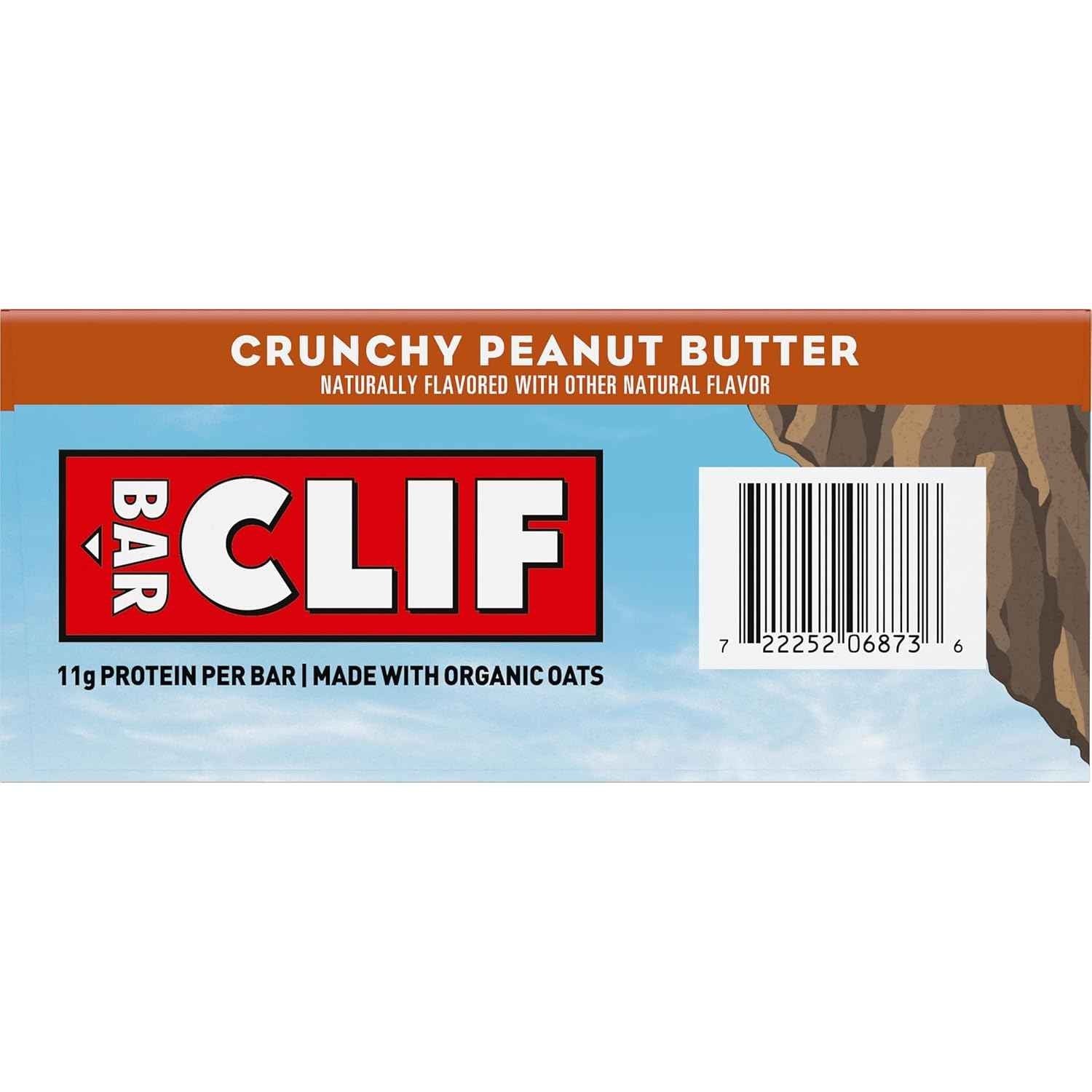 CLIF BAR - Energy Protein Bars - Crunchy Peanut Butter - Made with Organic Oats - Energy Bars - Non-GMO - (5 Pack)