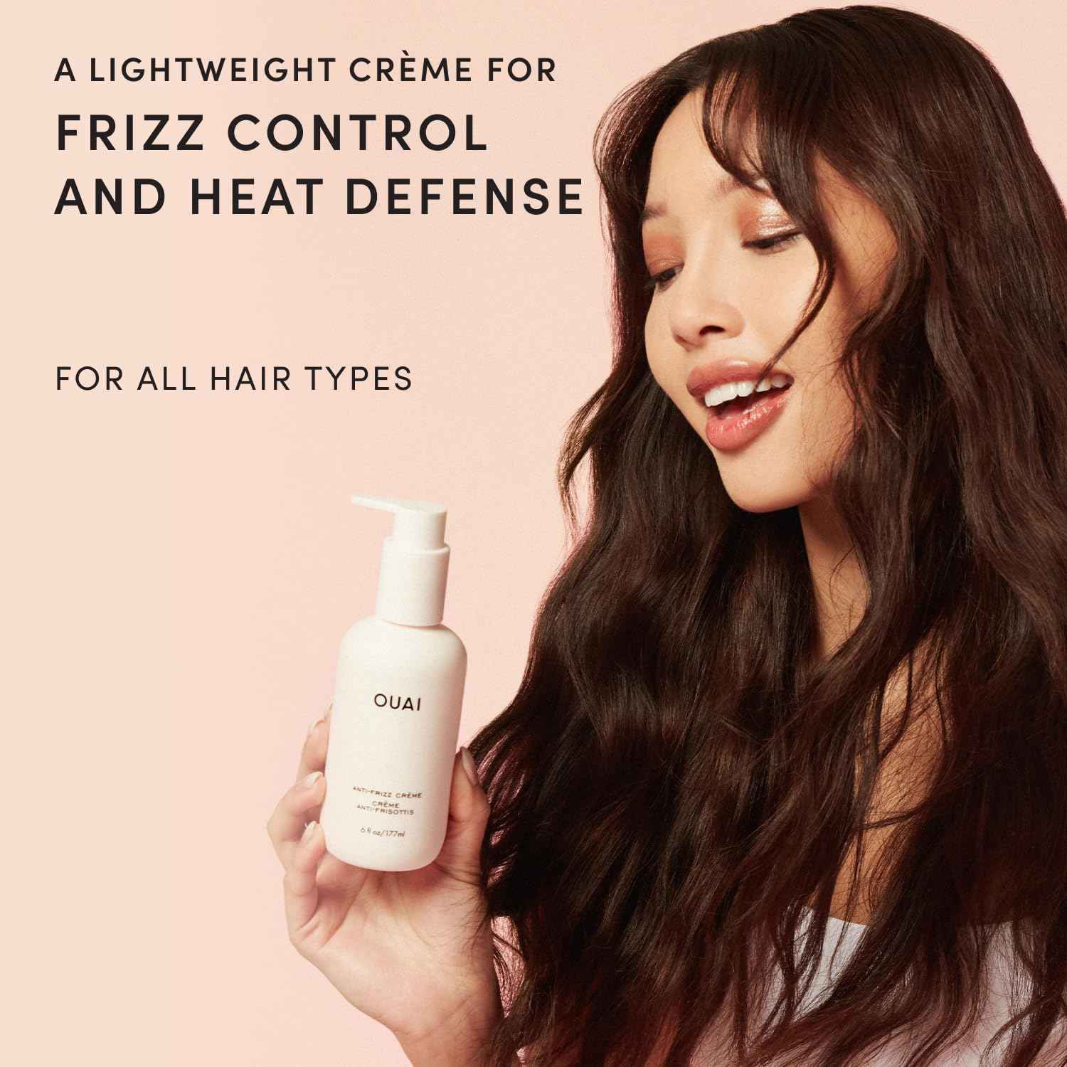 OUAI Anti Frizz Cream - Moisturizing Hair Cream with Frizz Control & Heat Protection - Provides Lasting Hydration with Jackfruit & Beetroot Extract - Paraben, Phthalate & Sulfate Free