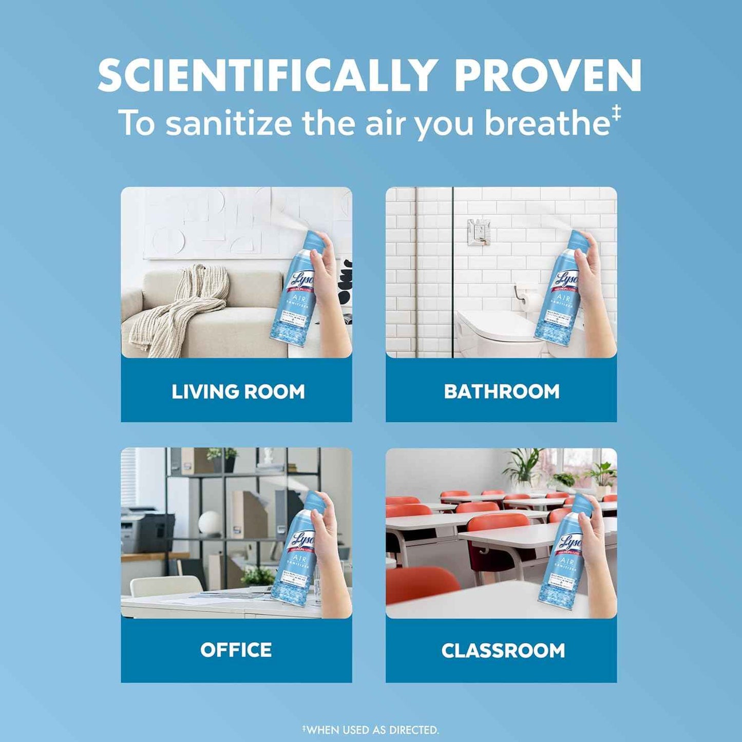 Lysol Air Sanitizer Spray with Bacterial Odor Eliminator for Home & Office, Sanitizing Air Spray, Air Freshener Alternative
