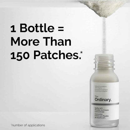 The Ordinary Sulfur 10% Powder-to-Cream Acne Spot Treatment Concentrate, Reduces Pimple Size and Zit Redness, 0.18 Oz