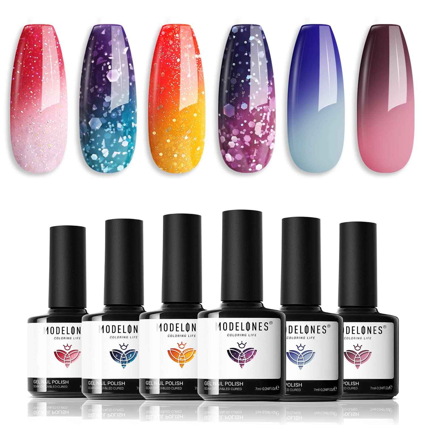 modelones Cat Eye Magnet Set, Heart French Cateye Gel Polish Nail Tools Kit Dual-Head 3 IN One Magnets Pen Heart Round Square Flower Glassy Moon Multi Effect Nail Art Designs Home DIY Salon Use
