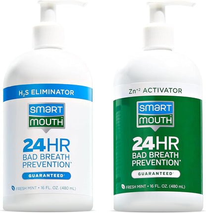SmartMouth_Original_2-Bottle_Zinc_Activated_Mouthwash_with_Pumps_-_Instant_Fresh_Breath_Mouthwash_-_Eliminates_Bad_Odors_&_Bad_Breath_-_Sugar,_Gluten_&_Alcohol-Free_-_Fresh_Mint_-_16_fl_oz,_2-Pack