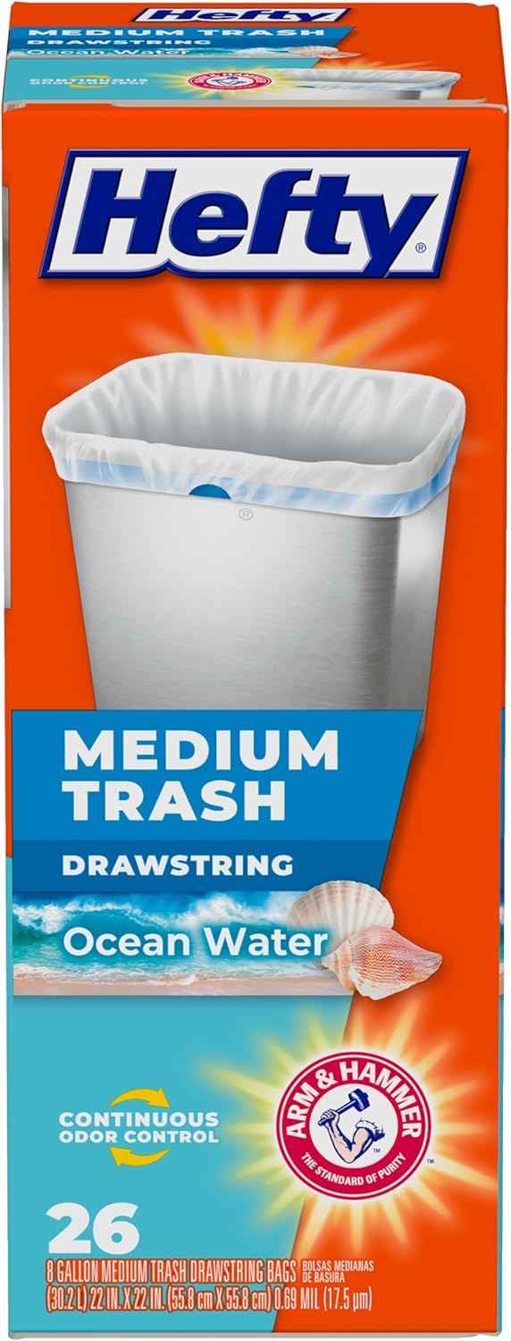 Hefty Medium Trash Bags, 8 Gallon