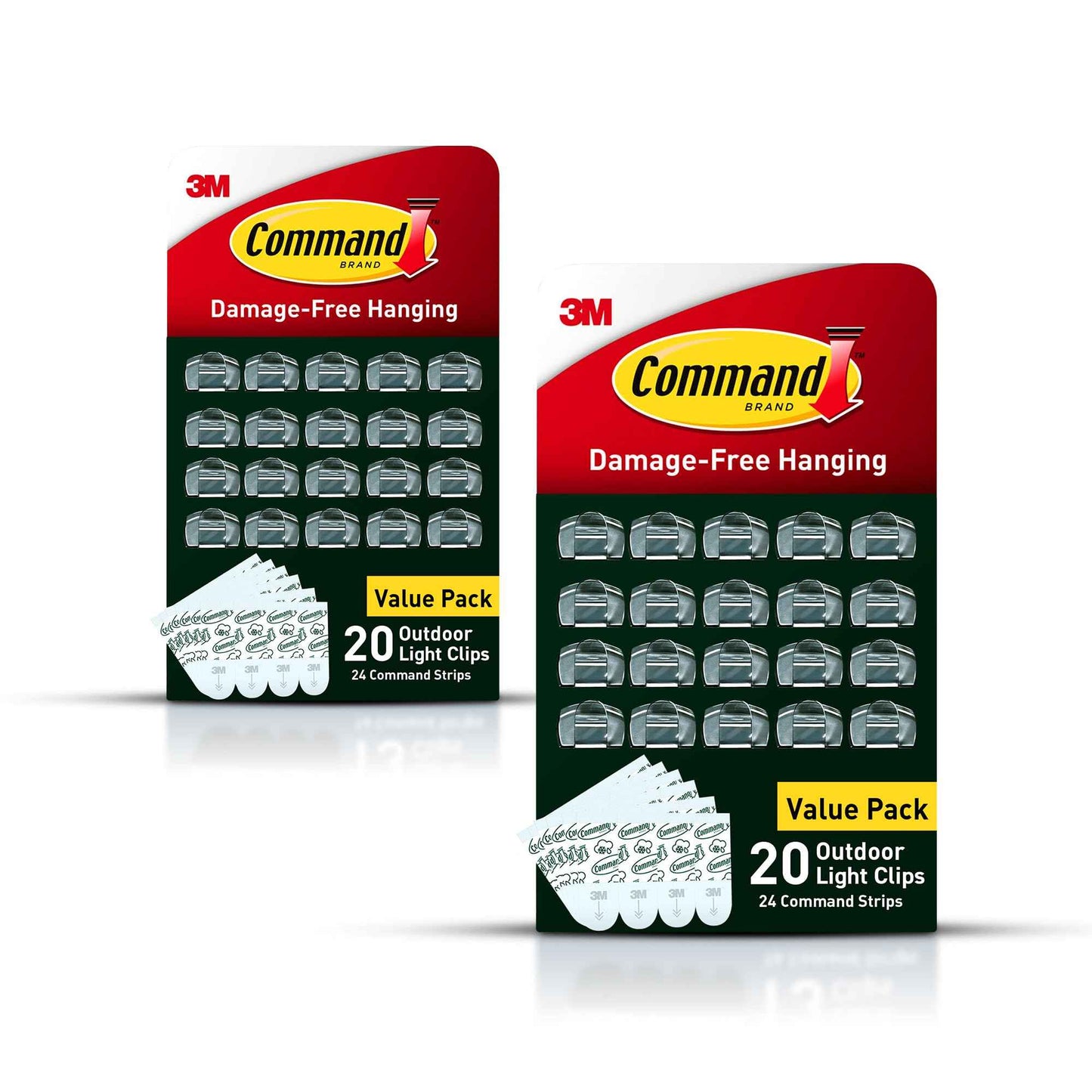 Command Outdoor Light Clips, Damage-Free Hanging Outdoor Light Clips with Weather Resistant Strips, Wall Clip for Hanging Outdoor Lights and Cable Management