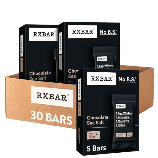 RXBAR Protein Bars, 12g Protein, Gluten Free Snacks, Chocolate Sea Salt