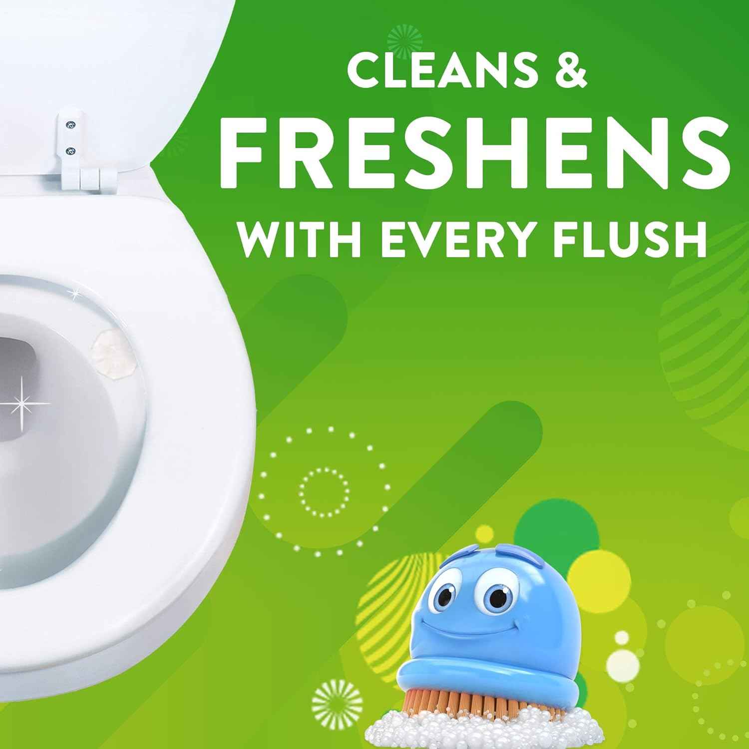 Scrubbing Bubbles Fresh Gel Toilet Bowl Cleaning Stamps, Helps Keep Toilet Clean and Helps Prevent Limescale & Rings, 1 Dispenser with 6 Fresh Gel Stamps