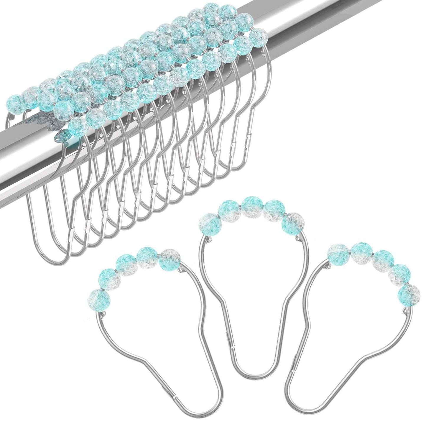 Amazer Shower Curtain Hooks, Decorative Shower Curtain Hooks, Shower Hooks for Shower Curtain Rust Proof Stainless Steel Shower Curtain Hooks