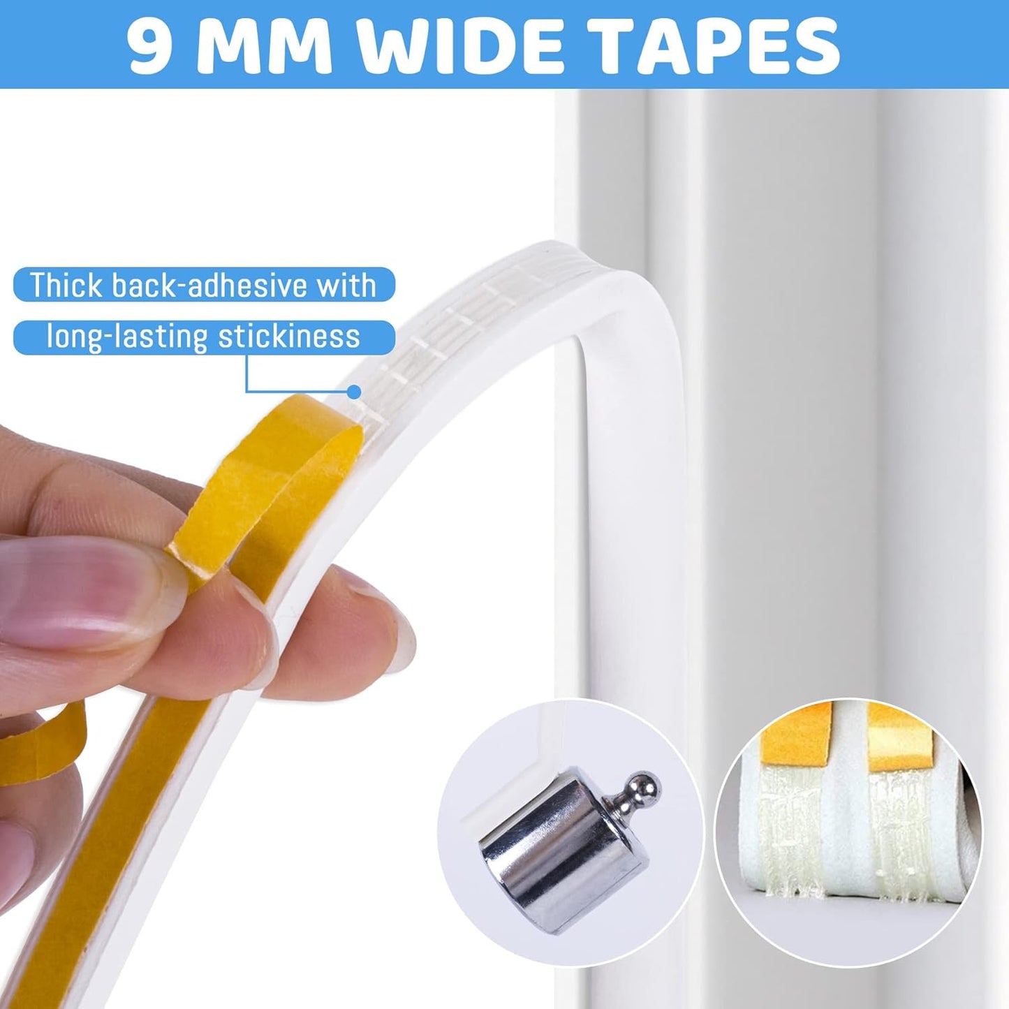 CloudBuyer_Door_Weather_Stripping,_Soundproof_Insulation_Seal_Strip_for_Windows_with_Self-Adhesive_Protection_(White,_33Ft)