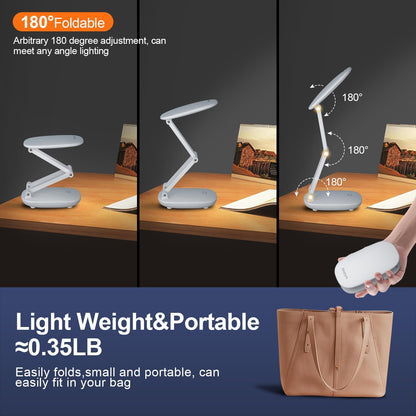 LED_Desk_Lamp_for_Office_Home_&_Battery_Operated_Lamp_Rechargeable_Lamp_Foldable_&_Portable_Light,_[2-Fold_Bracket]_3_Brightness_Dimmable_Small_Desk_Lamp_Wireless_Reading_Lamp_(White)
