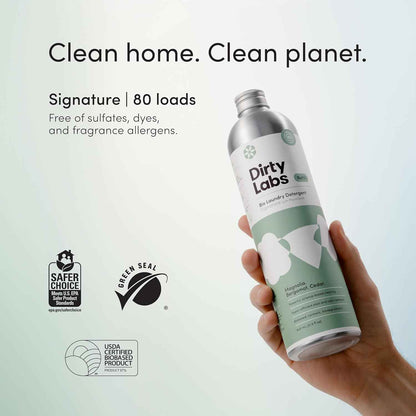 Dirty Labs | Bio-Liquid Laundry Detergent Hyper-Concentrated High Efficiency & Standard Machine Washing Nontoxic, Biodegradable Stain Odor Removal