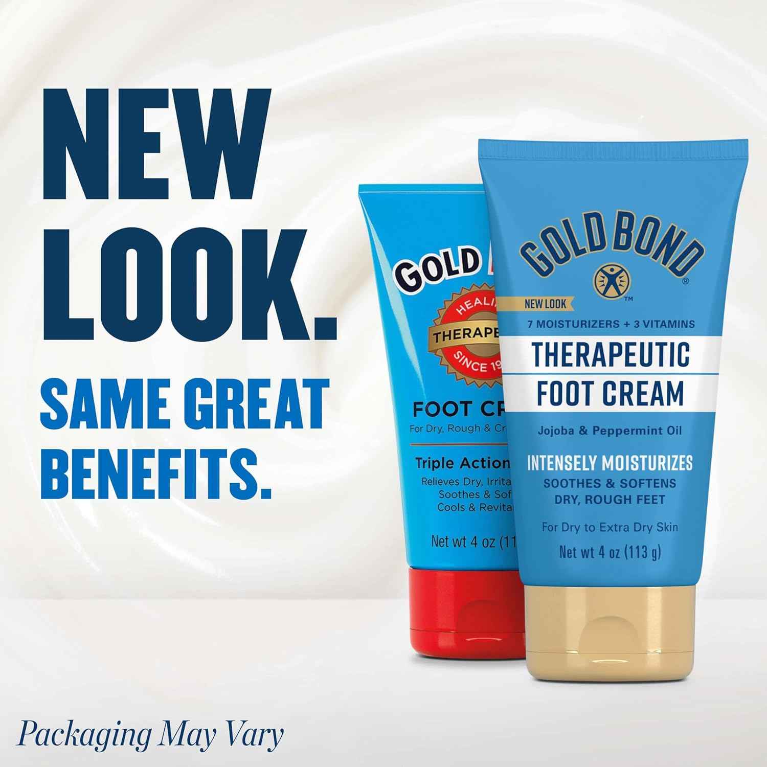 Gold Bond Therapeutic Foot Cream, 4 oz., With Jojoba & Peppermint Oil, Foot Moisturizer- pack of 3