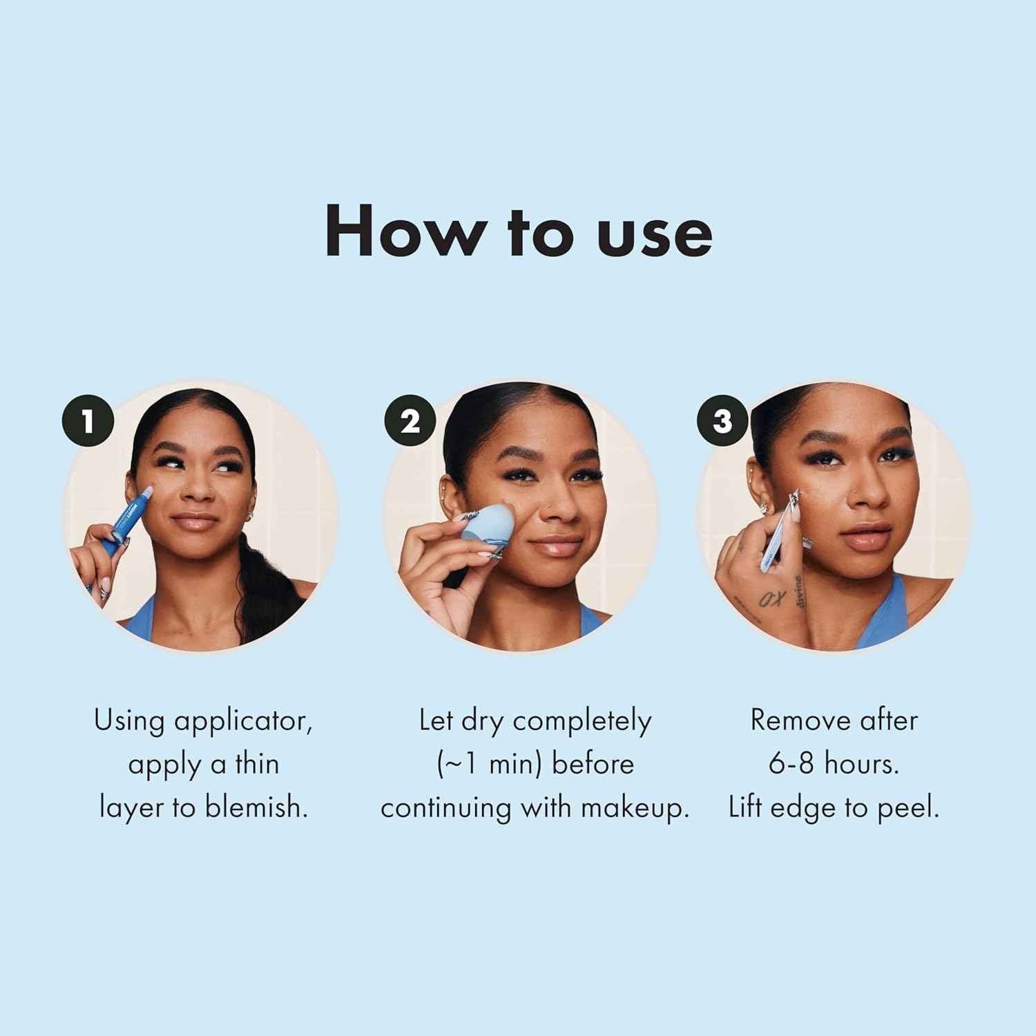 HERO COSMETICS Mighty Shield™ Liquid Patch Invisible Blemish Protectant for Pimples, Zits, and Blemish Wounds. Fast-Drying and Protects Blemishes from Makeup, Sunscreen