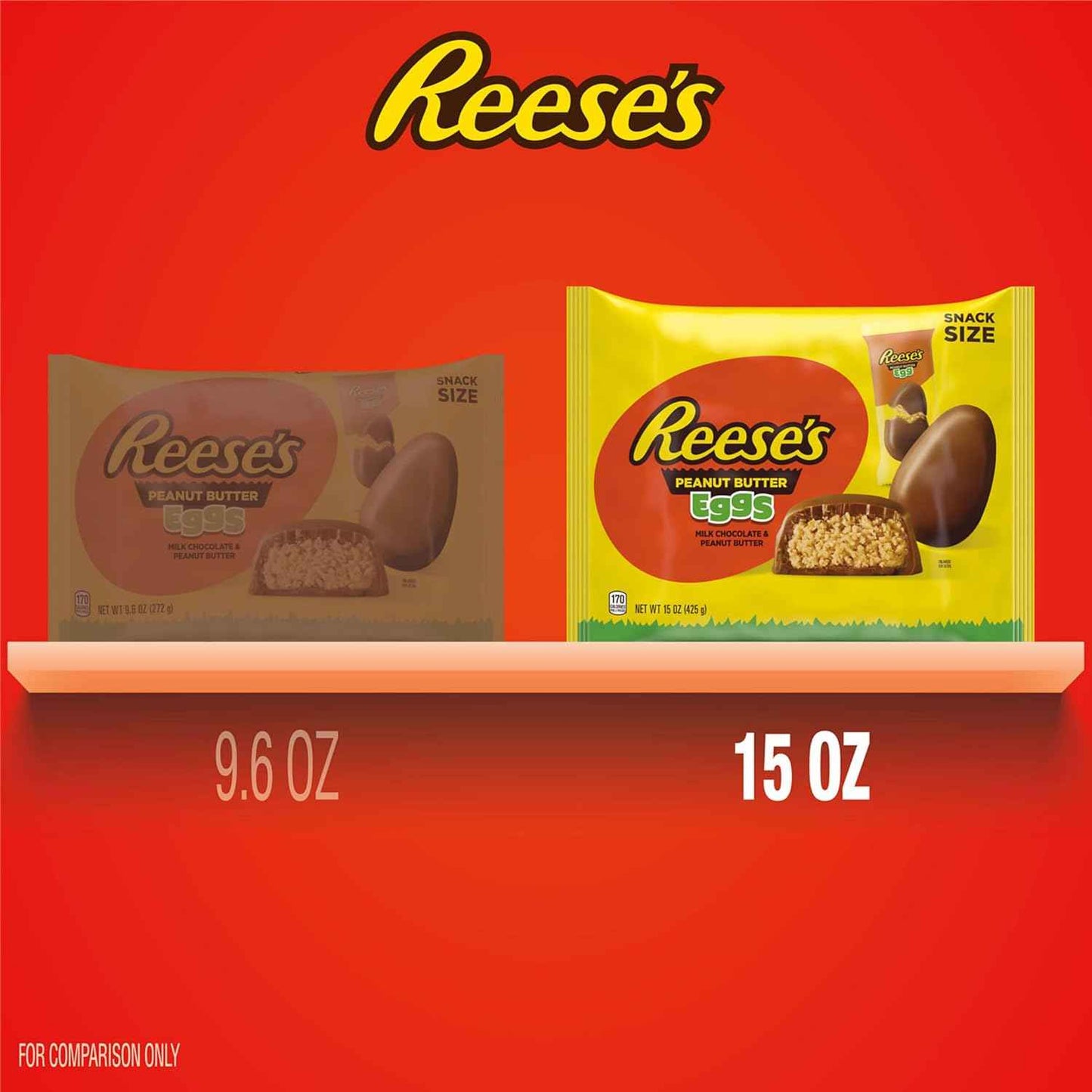 REESE'S Milk Chocolate Snack Size Peanut Butter Eggs, Easter Basket Easter Candy Bag, 15 oz