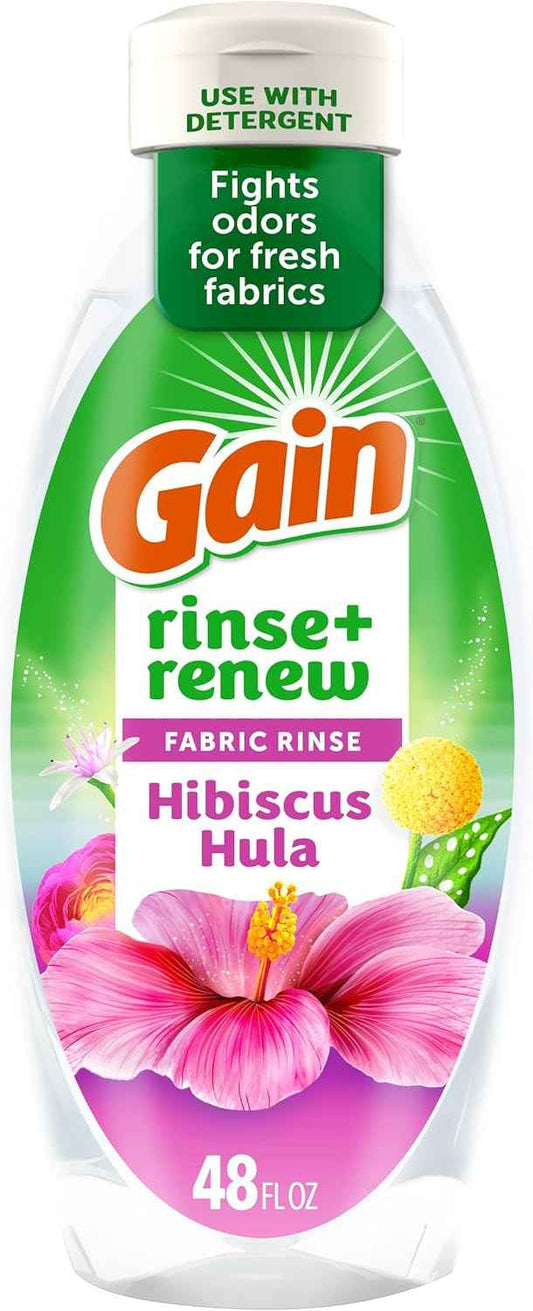 Gain Hibiscus Hula Fabric Rinse & Renew, 48 FL OZ, Laundry Odor Remover