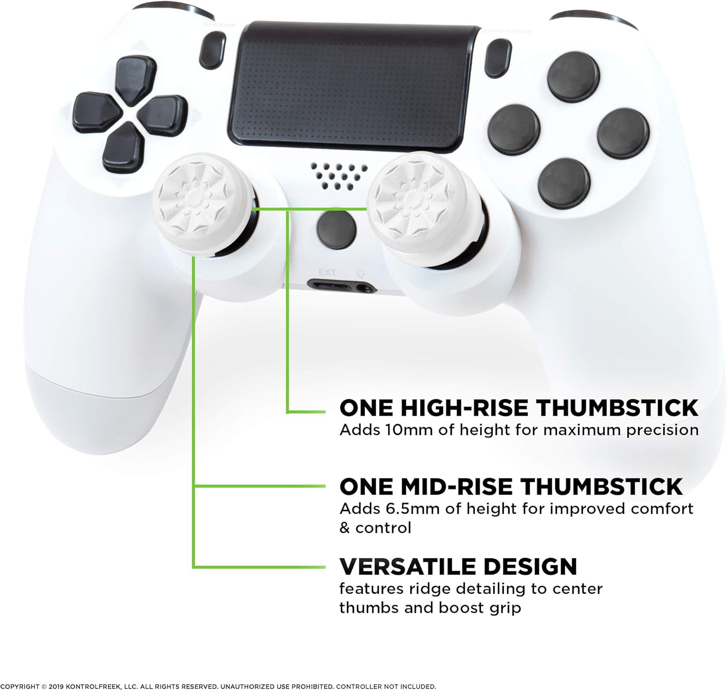 KontrolFreek_FPS_Freek_Galaxy_White_for_PlayStation_4_(PS4)_and_PlayStation_5_(PS5)_|_Performance_Thumbsticks_|_1_High-Rise,_1_Mid-Rise_|_White