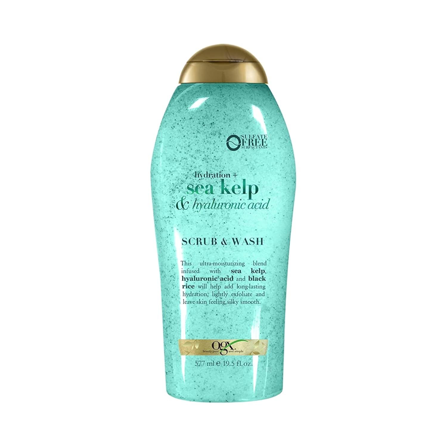 OGX_Hydration_+_Sea_Kelp_&_Hyaluronic_Acid_Sulfate-Free_Lightly_Moisturizing_Body_Scrub_with_Black_Rice,_Gentle_Exfoliating_Daily_Body_Wash_to_Soften_&_Smooth_Skin,_19.5_Fl_Oz