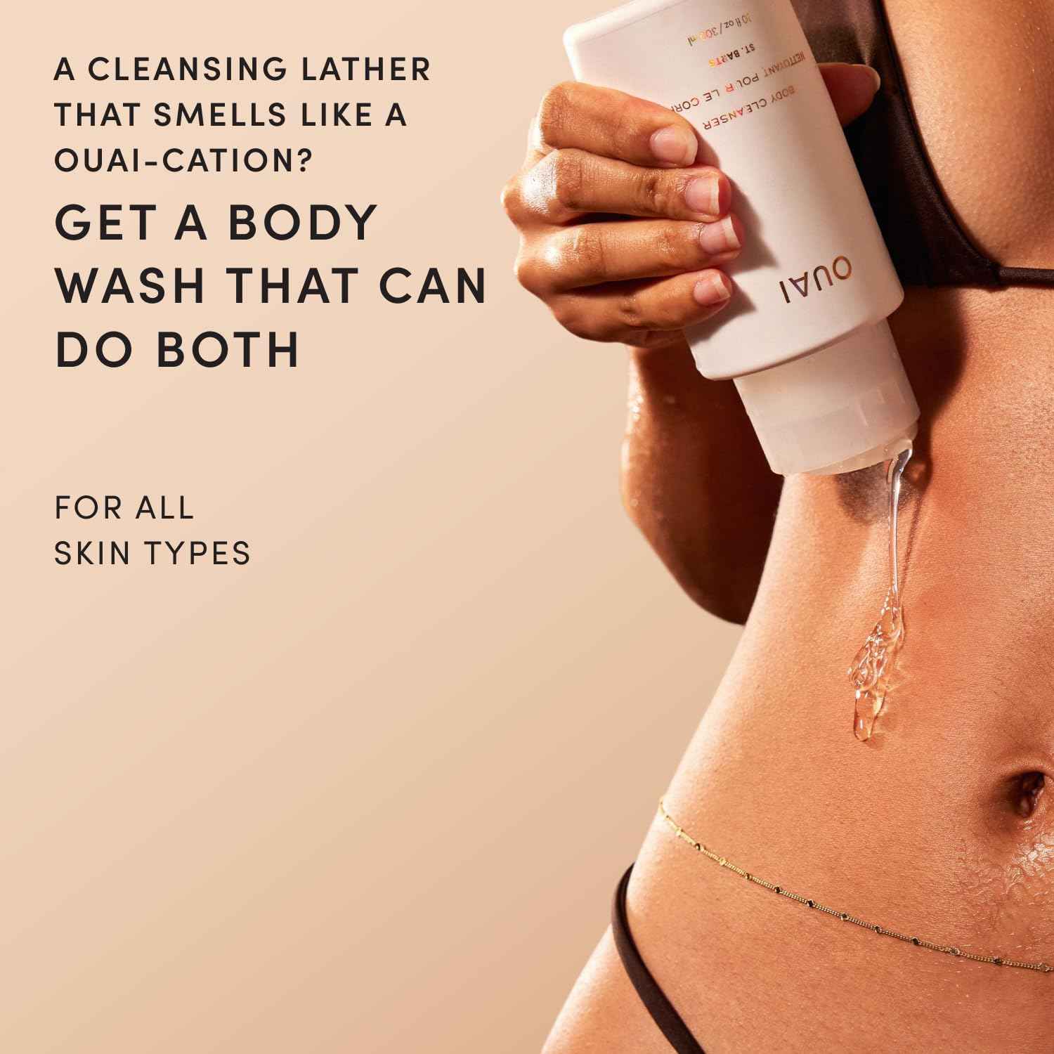 OUAI Body Cleanser, Foaming Body Wash with Jojoba Oil and Rosehip Oil to Hydrate, Nurture, Balance and Soften Skin - Paraben, Phthalate and Sulfate Free Skin Care Products