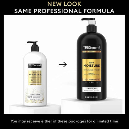 TRESemmé Rich Moisture Moisturizing Conditioner with Pump for Dry Hair Formulated With Pro Style Technology 39 Fl Oz