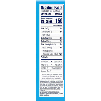 Zbar - Soft-Baked Energy Snack Bars - Non-GMO - 12g Whole Grains - USDA Organic Granola Bars - Snacks for Kids (6 Pack)