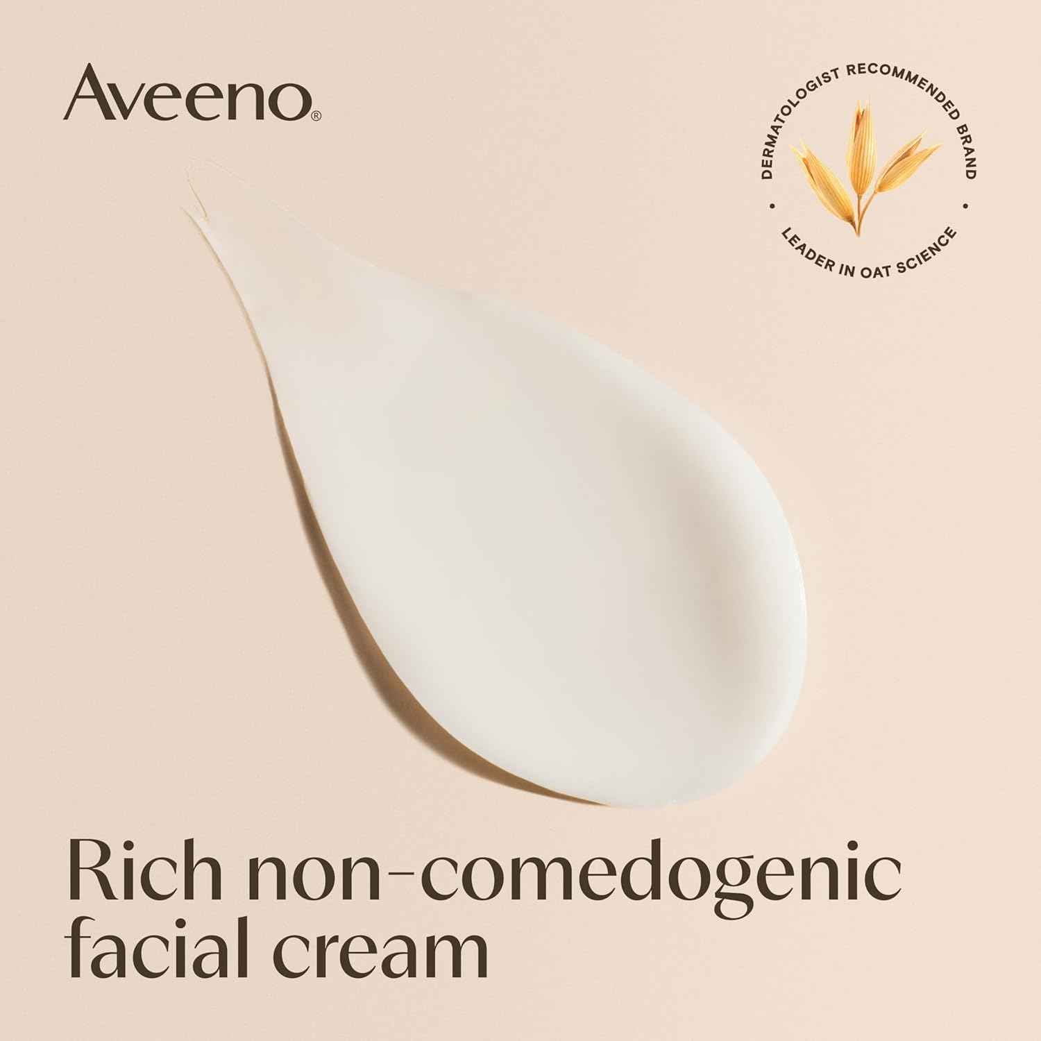 Aveeno Calm + Restore Facial Moisturizer Face Cream for Redness Relief, Non-Comedogenic, Ceramide & Vitamin B5, Hydrating for Dry, Sensitive Skin, Hypoallergenic, Fragrance-Free, 1.7 oz