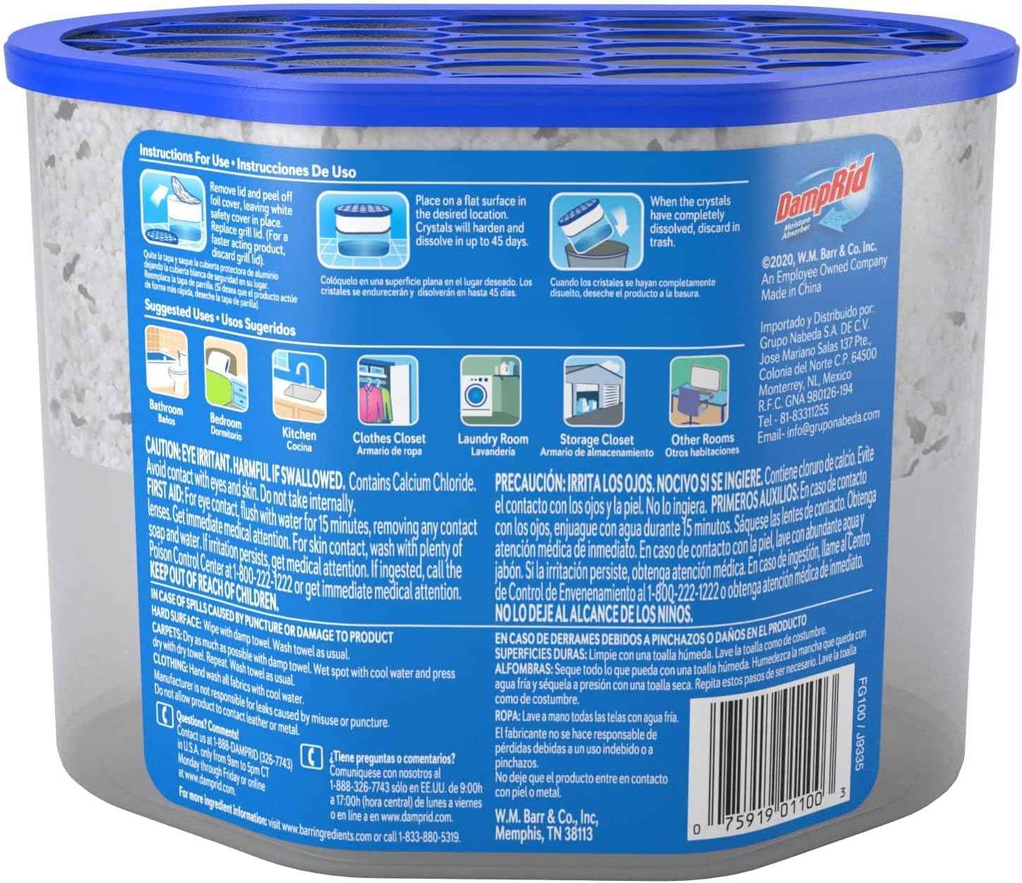 DampRid Fragrance Free Disposable Moisture Absorber – Attracts & Traps Excess Moisture, Eliminates Musty Odors, Creates Fresher, Cleaner Air White