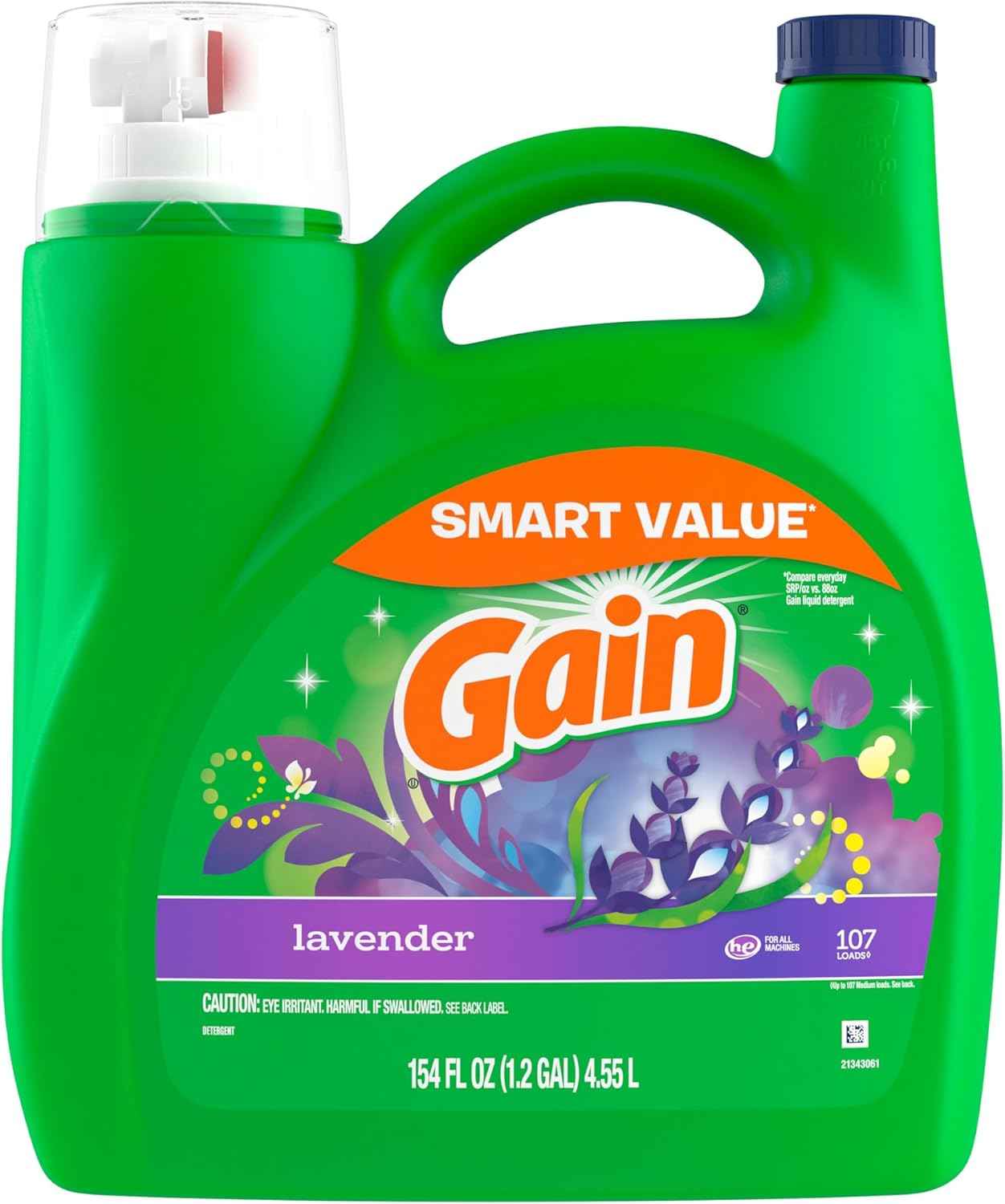 Gain Liquid Laundry Detergent, Lavender Scent, HE compatible, Laundry Detergent Liquid Soap