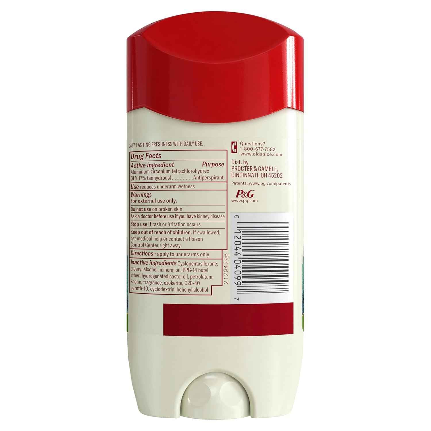 Old Spice Men's Antiperspirant & Deodorant, 24/7 Lasting Freshness, Advanced Sweat & Odor Protection with Skin Conditioners, Invisible Solid
