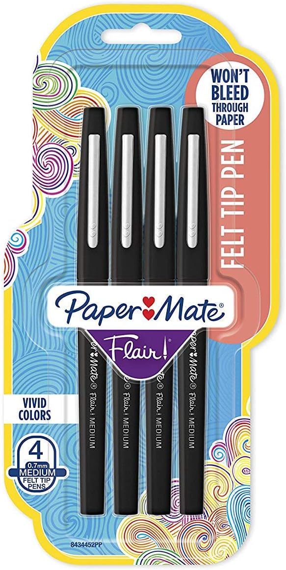 Flair_Felt_Tip_Pens,_Medium_Point_(0.7mm),_Black