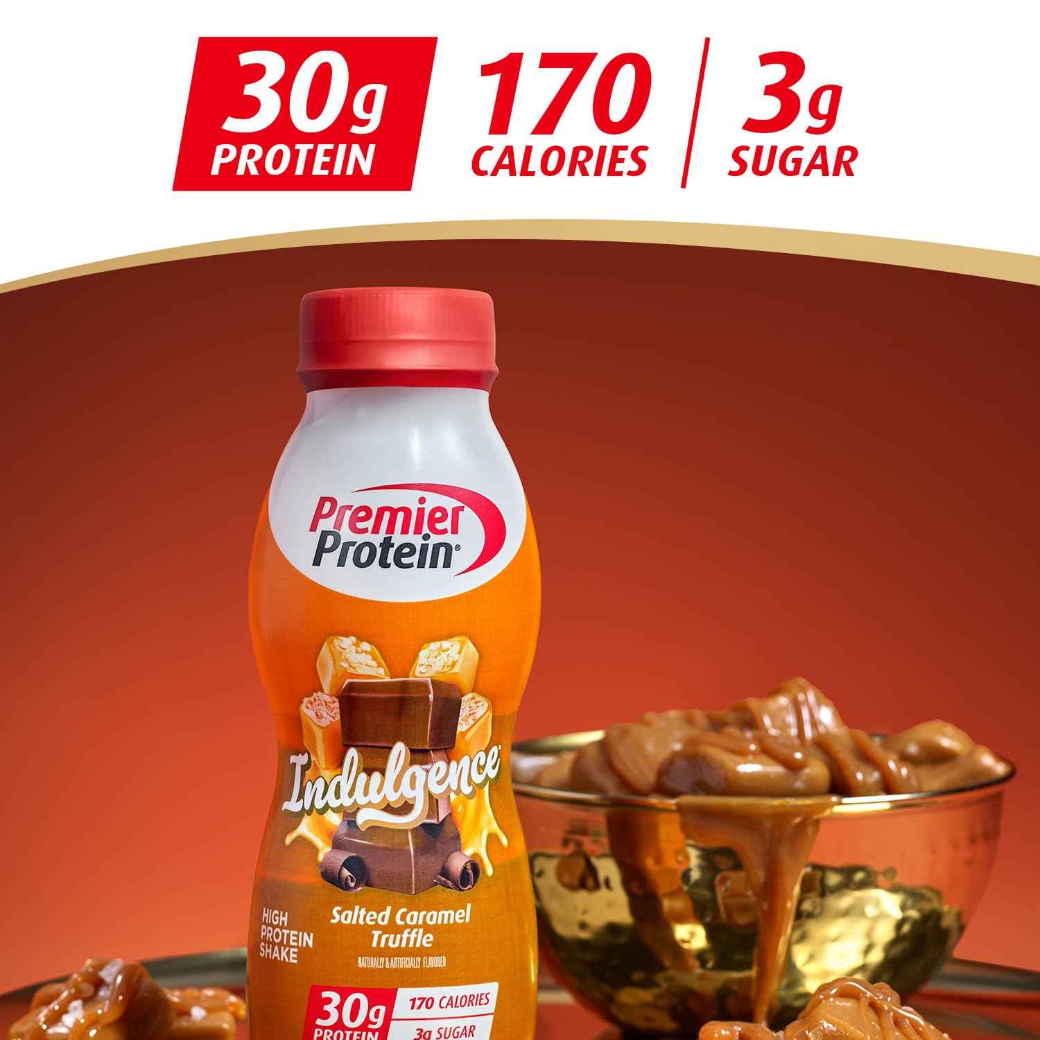 Premier Protein Shake INDULGENCE, 30g Protein, 170 Calories, 3g Sugar, 11.5 fl oz