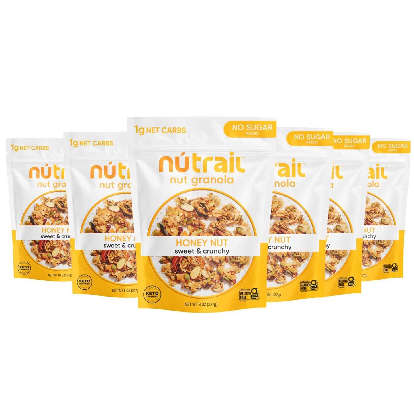 NuTrail Nut Granola Cereal, Honey Nut, No Sugar Added, Keto, Low Carb, Gluten Free, Grain Free, Healthy Breakfast 8 oz.