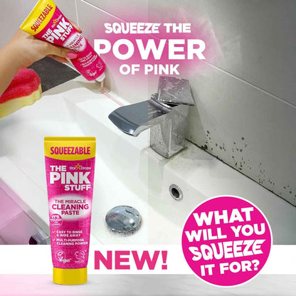 The Pink Stuff The Miracle Squeezable Cleaning Paste 300g Easy to Rinse Multi Purpose Cleaner for Kitchen Bathroom Cooktops Tiles Sinks Showers and More
